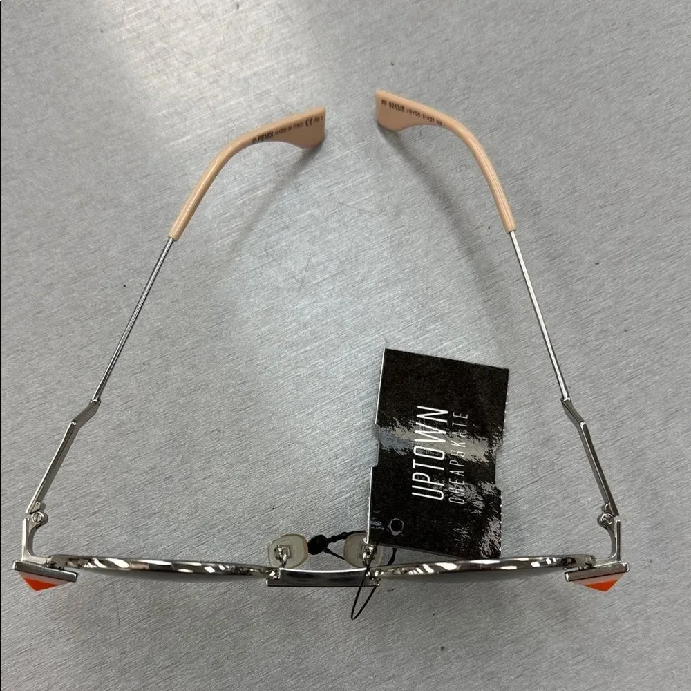 Fendi Silver and Orange Round Sunglasses